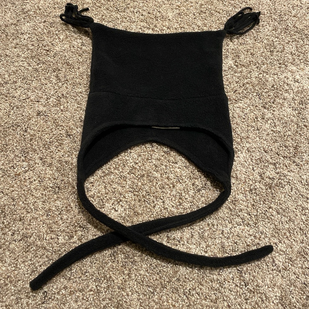 Youth size small/medium black Fleece Winter Hat with Ear Flaps